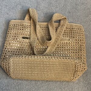 The Sak Tan Crochet Tote Bag